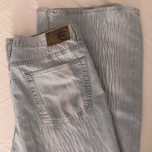 Roberto Cavalli Just Cavalli Wavy Tiger Stripe Denim Jeans